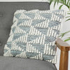 Hand-Woven Blue & Cream Boho Decorative Throw Pillow - 17.5" x 17"